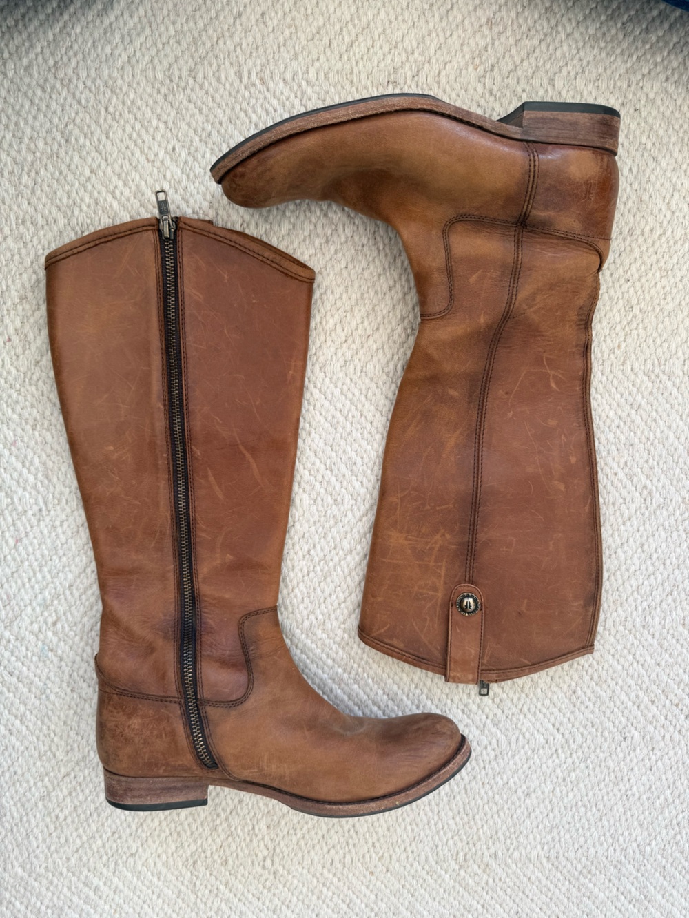 Frye Melisa Tall Boots Cognac 7.5